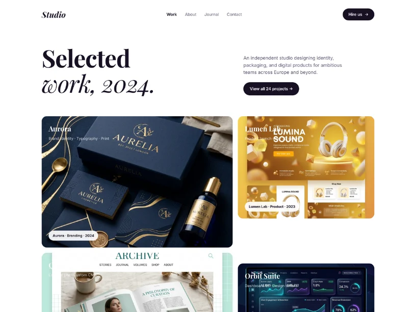 Showcase template preview